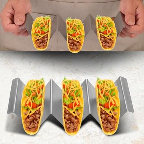 Taco Holders Wave Shape Stainless Steel Mexican Food Rack Pizza Tool Hot Dog Holder Stand Taco Rack Display Restaurant Tools