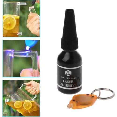 5 Second Fix UV Light Glue 15ml with UV Lamp Strong Bonding For Ceramic Glass