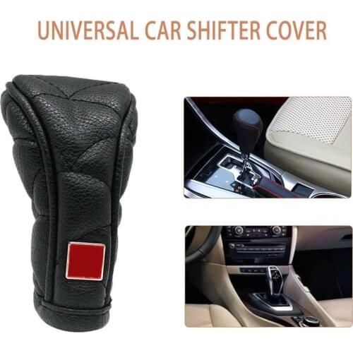 Faux Leather Universal Car Gear Shift Knob Anti-slip Zipper Closure Cover Closure Auto Shift Knob Cover Interior Accessories