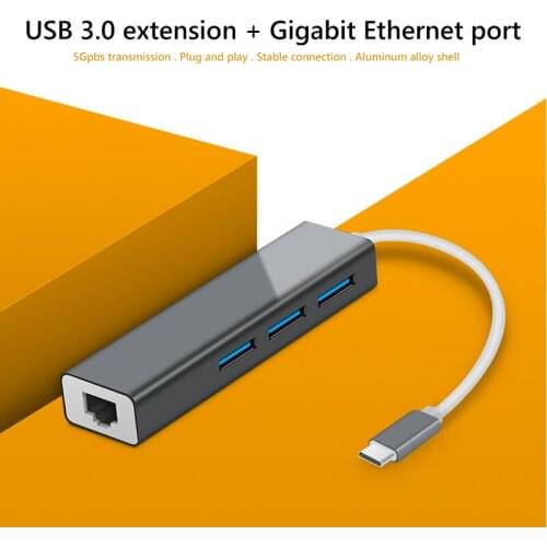 USB C HUB Gigabit Ethernet Rj45 Lan Adapter USB Type C to USB 3.0 HUB 10/100/1000 Network Card for MacBook ChromeBook