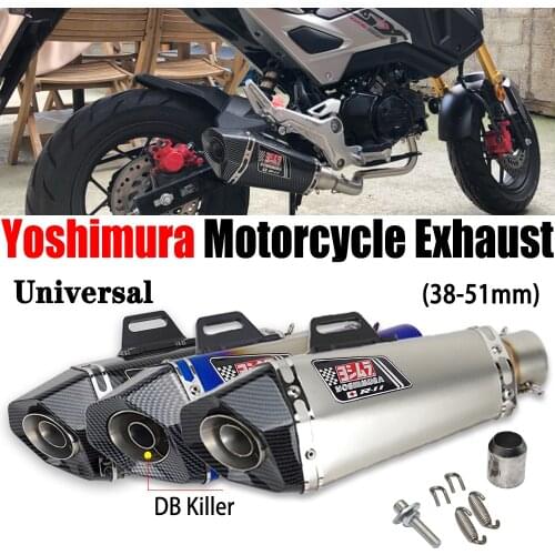 Universal Motorcycle Yoshimura Exhaust Muffler 51mm FZ1 R6 R15 R3 ZX6R ZX10 Z900 1000 CBR1000 GSXR1000 650 K Modify Escape Moto