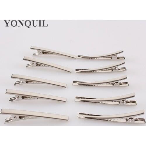 100PCS/LOT 60MM Top Quality Single Prong Metal Alligator Hair Clips Hairpin For Women Girl Party Fascinator Hat Hair Accessories