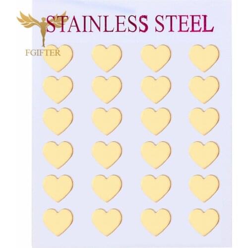 12Pairs\Set Loving Couple Stud Earrings Romantic Lovers Earrings Cheap Stainless Steel Jewelry Wholesale