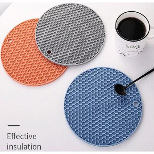 2pcs Multifunctional Round Heat Resistant Silicone Mat Cup Coasters Non-slip Mat