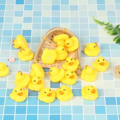 20pcs/bag Rubber Yellow Duck Baby Shower Water Toys Children Gift Baby Bath Toys