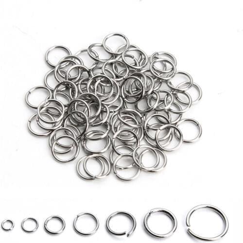 200pcs/lot Stainless Steel link loop Rings Mix Sizes Open Jump Ring 3 4 5 6 7 8 10mm for DIY Jewelry Materials Connectors F3703