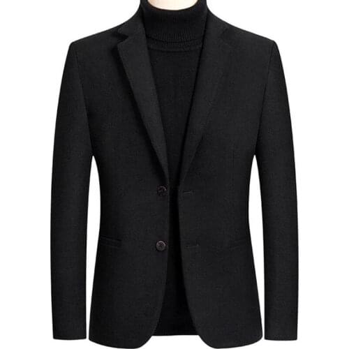 2021 New Arrival Men Blazers Autumn Winter Mens Regular Slim Fit Woolen Business Casual Blazer Suit Jackets Clothing