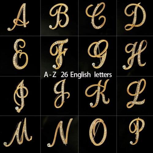 A-Z 26 English Letter Brooch Pins Popular Fashion Personality Badge Collar Pin Buckle Clothing Accessories 2021 New