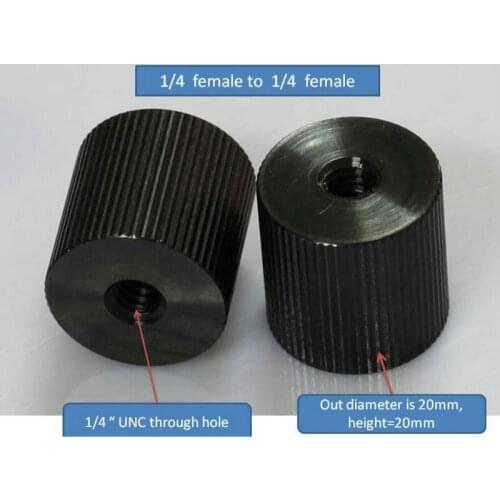 2pcs Tripod Head Accessories 1/4" Female to 1/4" Female Adapter Screw for Camera Tripod Magic Arm