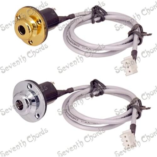 Acoustic Guitar Strap Endpin 6.35 Output Jack Socket and 3 Pin Plug for Acoustic Guitar Pickup EQ Equalizer Preamp - 50cm cable