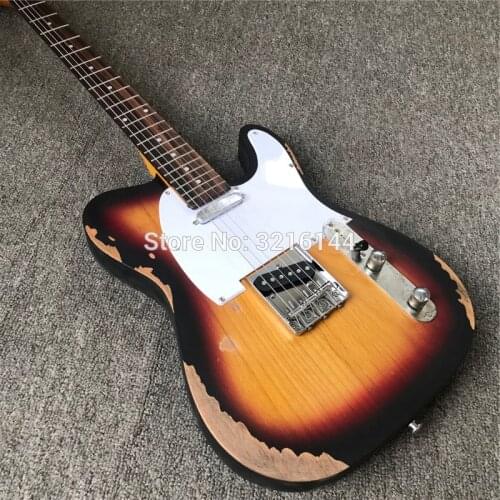 Antique relic, electric guitar, hand-carved, nitro paint, real photos. In stock, inventory