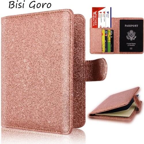 Bisi Goro 2021 Fashionable Womens Pu Passport Cover Multi-function Anti Degaussing And Anti-theft Brush New CardHolder Card Bag