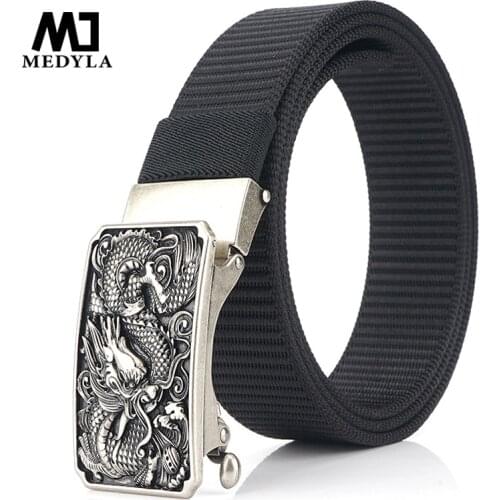 MEDYLA Brand fashion mens belt automatic buckle casual nylon belt personalized buckle designer mens belt dropshipping