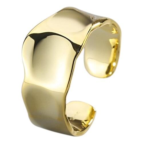 BVR6 925 Sterling Silver Hot Sell Irregular Concave Convex Surface Female Open Finger Rings Jewelry Birthday Gift No Fade