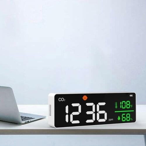 CO2 Detector Temperature & Humidity Meter, Carbon Dioxide 400-5000ppm, Real-Time Air Quality Tester for Living Room M89B