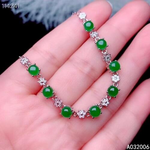 KJJEAXCMY fine jewelry 925 sterling silver inlaid natural jasper hand bracelet new female fashion jade bracelet support testing