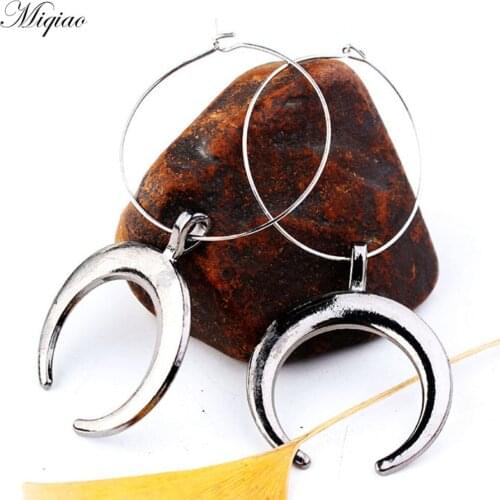 Miqiao 2pcs Explosive Personality Black Horn Big Circle Ear Amplifier Body Exquisite Piercing Jewelry