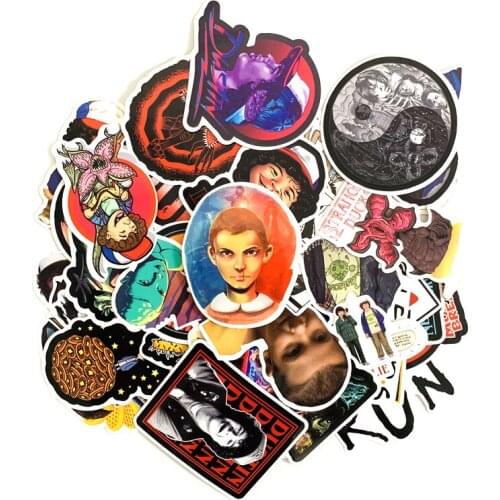 TD ZW 50Pcs Stranger Things Stickers For Suitcase Skateboard Laptop Luggage Fridge Phone Car Styling DIY Decal Sticker