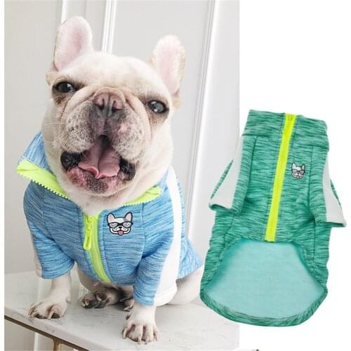 Miflame Pet Dog Clothes For Dog Hoodies Zipper Dog Sweatshirt French Bulldog Corgi Clothes Patchwork Dogs Sweater Pets Costume