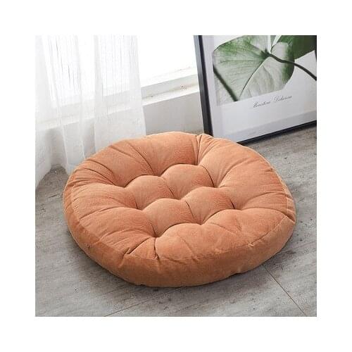 Solid Color Round Seat Cushion Soft Butt Pads Tatami Mattress Warm Sofa Bed Window Mats Backrest Pillow Home Decor