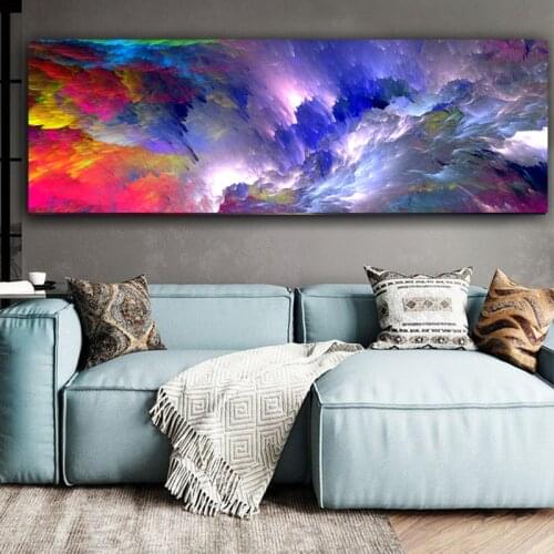 Wangart Nordic Poster Canvas Print Blue Red Bedroom Decoration Abstract Wall Picture For Living Room Canvas Mural Modern