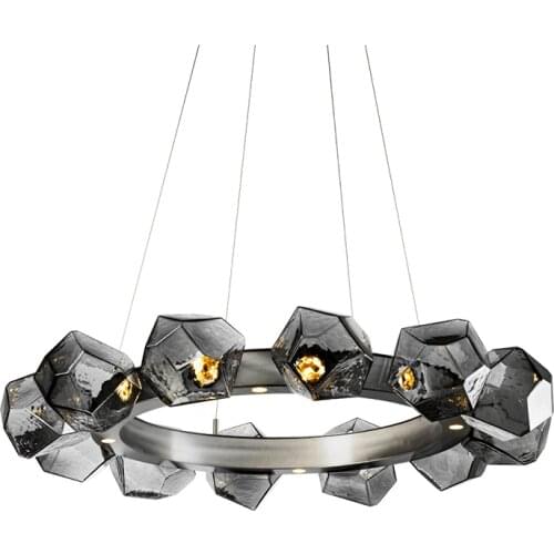 Postmodern Light Luxury Chandelier Simple Creative Model Room Living Room Bedroom Study Glass Chandelier