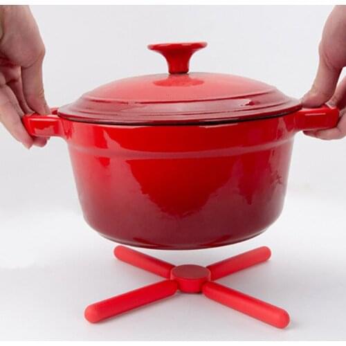 Silicone Fold Pot Mat Cross Shaped Silicone Table Pad Collapsible Placemat Insulation Cup Mat Pot Holder Kitchen Accessories