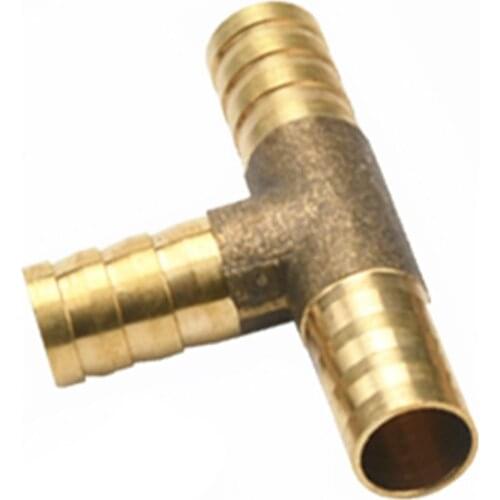 T-Shape Brass Barb Hose Fitting Tee 4mm19mm 3 Way Hose Tube Barb Copper Barbed Coupling Connector Adapter
