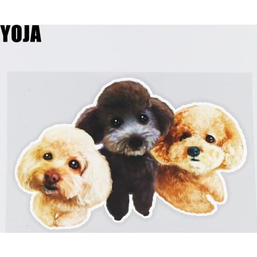 YOJA 17.4×11.4CM Three Cute Teddies Cartoon Car Sticker Scratch Occlusion Decoration Accessories 19B-0041
