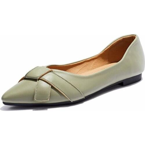 2021 Fashion Loafers Shoes Women Soft Leather Flats Comfortable Ladies Pointed Toe Sewing Shoes Elegant Female Footwear