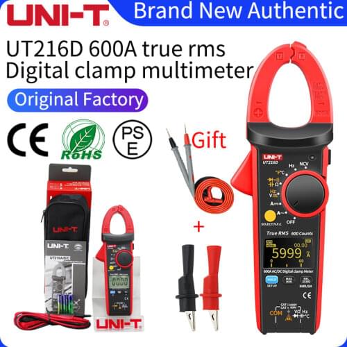 UNI-T UT216D 600A Digital Clamp Meter NCV V.F.C Diode LCD Backlight Analog Flashlight UT216A/B/C