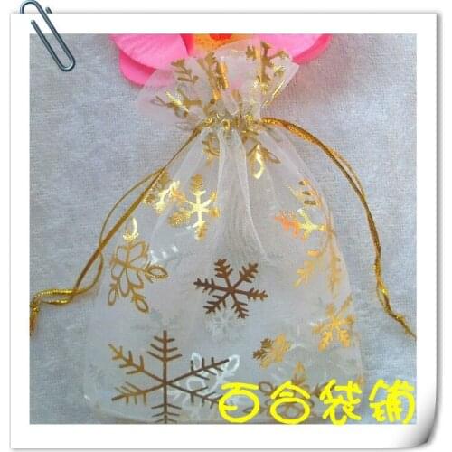 Christmas candy packaging white bronzier yarn bags gift packaging yarn bags candy bag 17x 23cm