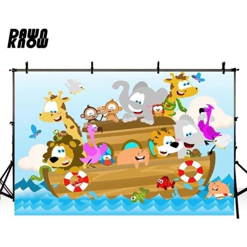 DAWNKNOW Wooden Boat Vinyl Photography Background For Newborn Small Animals Photo Shoot Backdrop For Wedding Photo Studio lv579