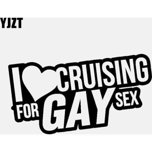 YJZT 15.7CM*8CM Fun I LOVE CRUISING FOR GAY SEX Car Window Sticker Decal Black Silver Vinyl C11-1490
