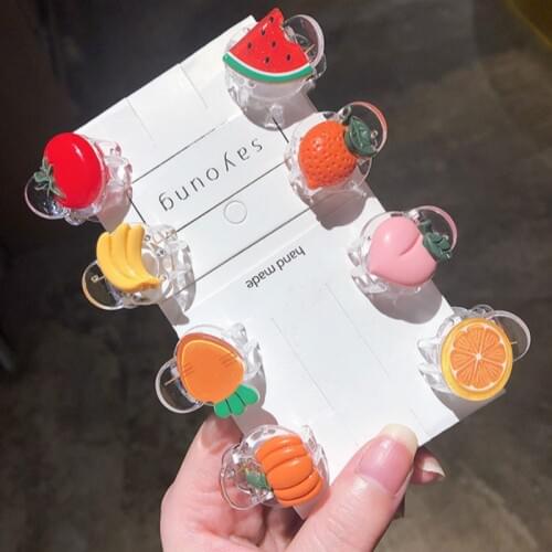 Fashion Headwear Cute Fruit Crab Hair Claw Clip for Girls Women Plastic Small Hairpin Claws Hair Clip Clamp Hair Accessories