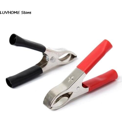 Hot Sale 2Pcs 30A 75mm Crocodile Car Caravan Van Battery Test Lead Clips Best Promotion Alligator Clips