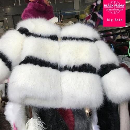 2018 Winter womens jacket faux fox fur coat patchwork fur padded imitation fur coat overcoat fashion slim short outwear L1562