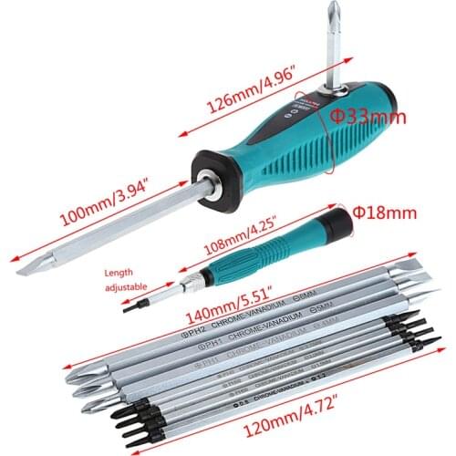 10Pcs/set Slit Sets Magnetic Screwdriver Repair Multi Function Multi Hand Tool Set