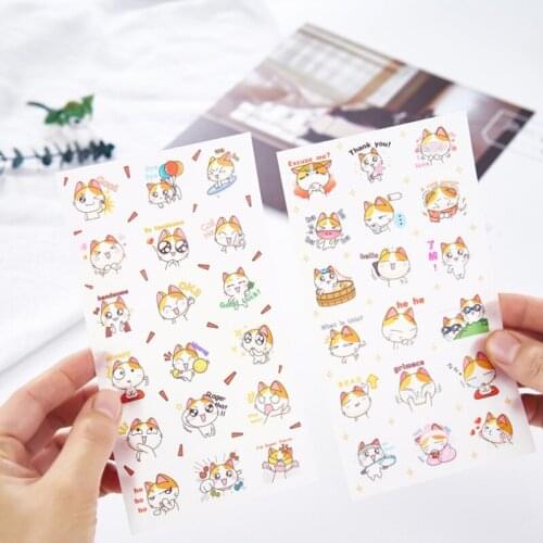 20packs/lot Kawaii Blossoming Cat Decoration Adhesive Stickers Scrapbooking Diary Diy Album Stationery Stickers Wholesale