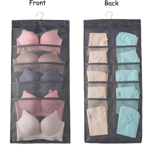2019 New Arrival Storage Box Double-side Home Hanging tool Bag Socks Bra Underwear Rack Hanger Storage Organizer high quality