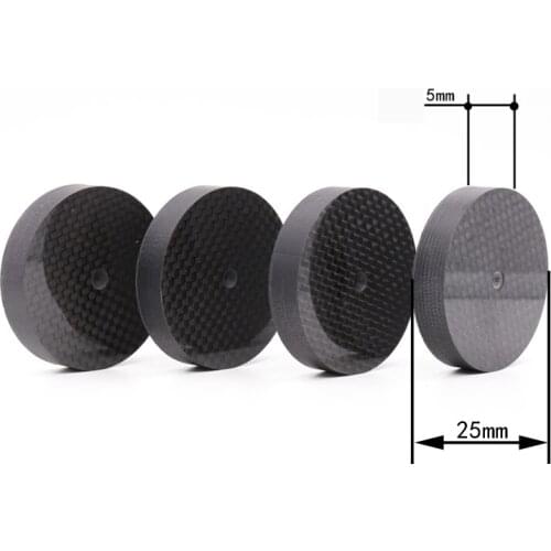 4pcs 25mm*5mm Carbon Fiber Speaker Spike Cone Pad Isolation Base Feet HiFi