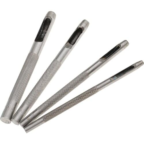 4Pcs/set Belt Round Hole Punch Tools Leather Craft Puncher Kit 2 3 4 5mm