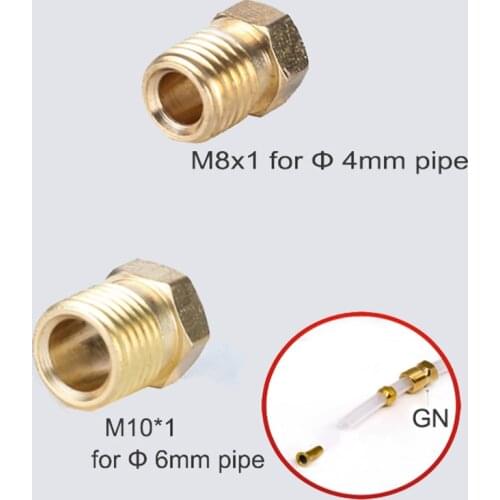 1PC Brass Pipe Connector M8x1 M10X1 Fixed Joint Lubricating Oil Pump Tubing Adaptor CNC Machine Tool Fittings