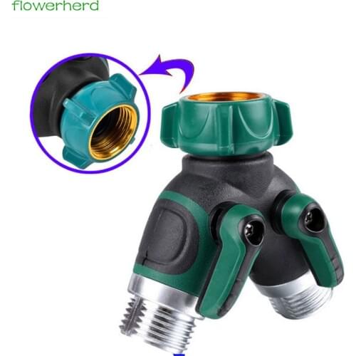 3/4" Garden Hose Splitter Faucet Switch On / Off Valve Pipe Fittings Garden Hose Adapter Agriculture Y Shunt Adapter Connector