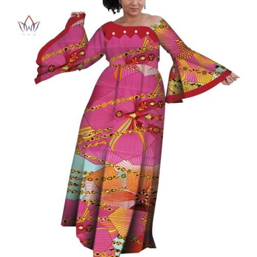 Africa dresses for women New Arrival 2020 Summer Plus Size Long Africa clothes vestido Deep V-Neck dresses WY4493