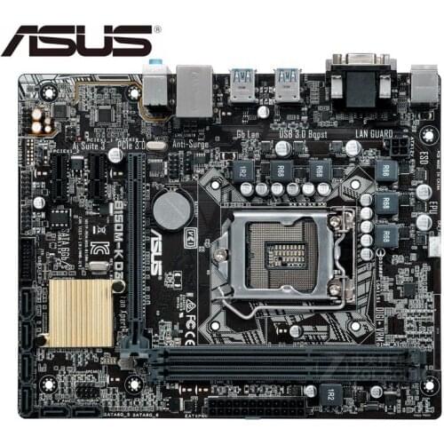 Used desktop motherboard original motherboard for ASUS B150M-K D3 LGA 1151 DDR3 I3 I5 I7 USB2.0 USB3.0 32GB