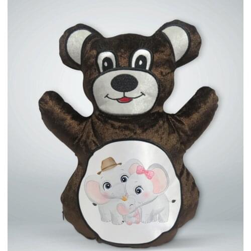 BK Gift Cute Elephant Design Brown Teddy Bear Yastık-10