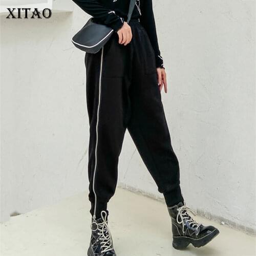 XITAO Fake Zipper Pockets Pencil Pants Women 2020 Autumn Casual Fashion New Style Temperament All match Women Clothes ZP2445