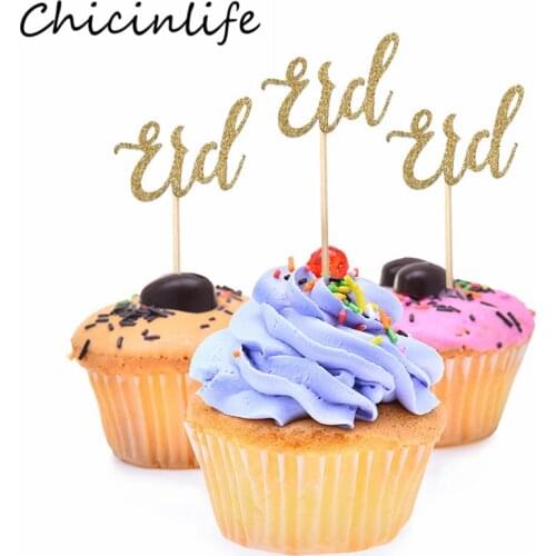 Chicinlife 5Pcs Gold/Silver Eid Mubarak Cupcake Topper Islamic Muslim Ramadan Festival Decoration Eid Party Cake Baking Supplies