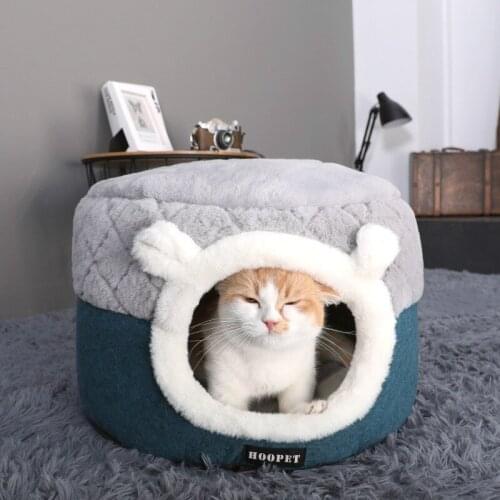 Cat House Bed Soft Plush Kennel Puppy Cushion Small Dogs Cats Nest Winter Warm Sleeping Pet Dog Bed Pet Mat Supplies